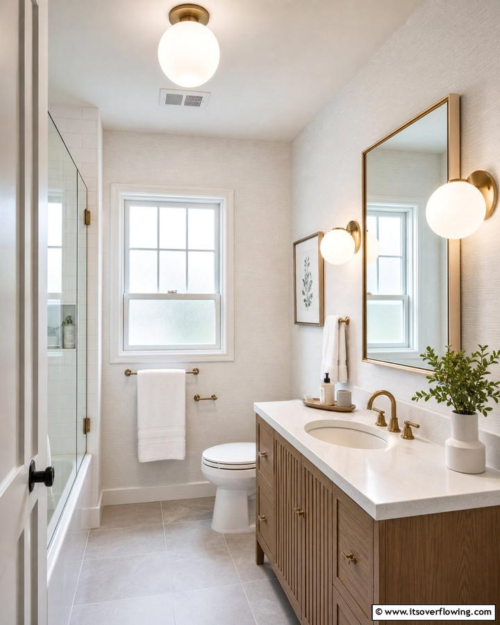 Frosted Glass Fixtures for Soft Illumination - 20 Small Bathroom Lighting Ideas for a Bright and Spacious Feel