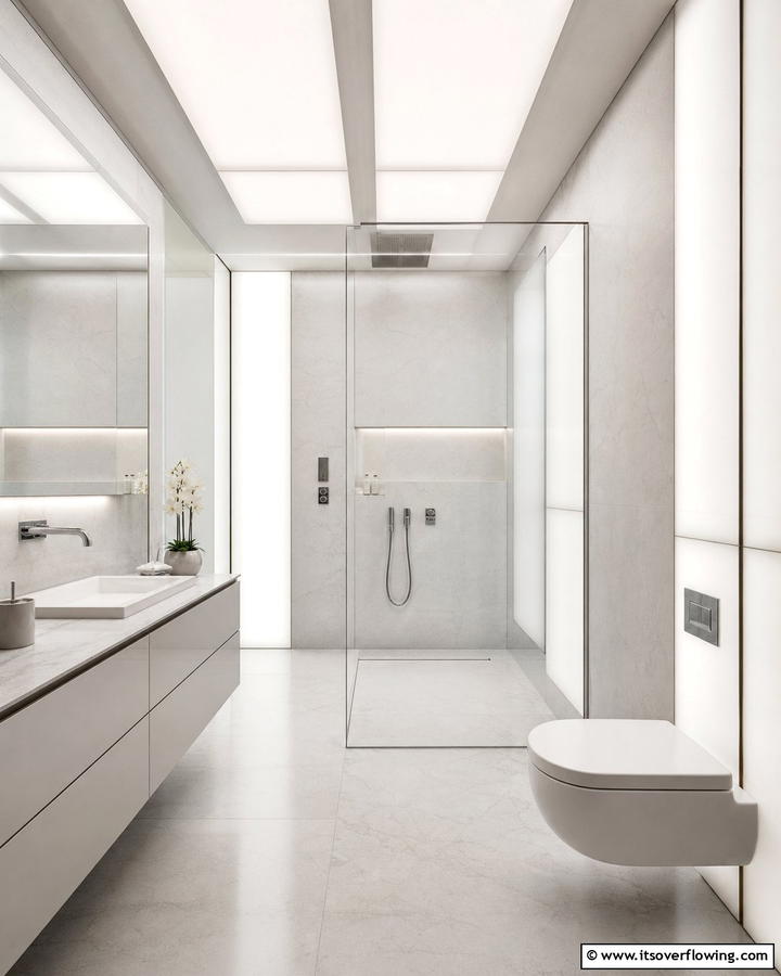 Frosted Glass Lighting Panels - 20 Shower Lighting Ideas for a Bright and Inviting Bathroom