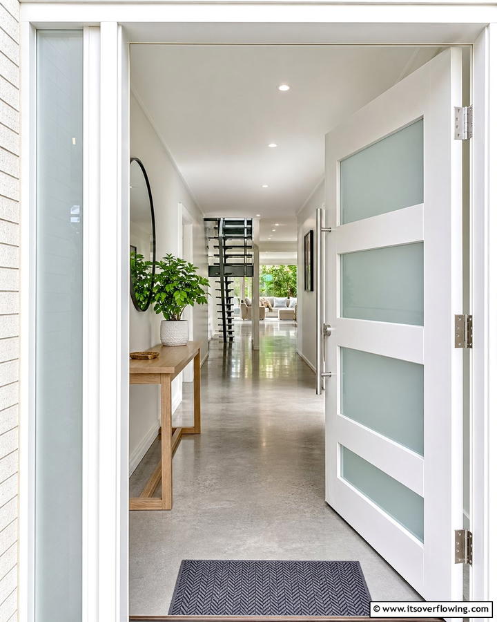 Frosted Glass Panels - 20 Front Door Privacy Ideas to Enhance Your Home Security