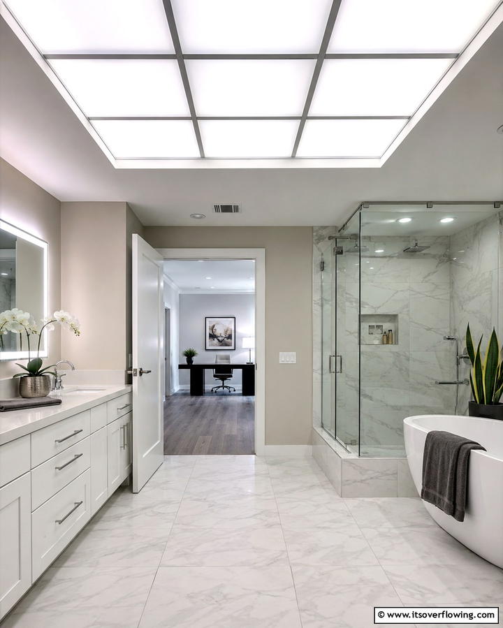 Frosted Glass Panels - 25 Drop Ceiling Lighting Ideas for Modern Homes