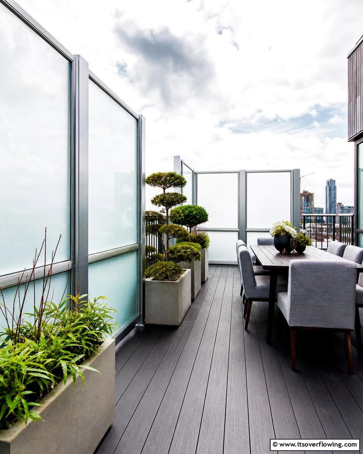 Frosted Glass Privacy Panels - 20 Deck With Privacy Wall Ideas for Cozy Spaces