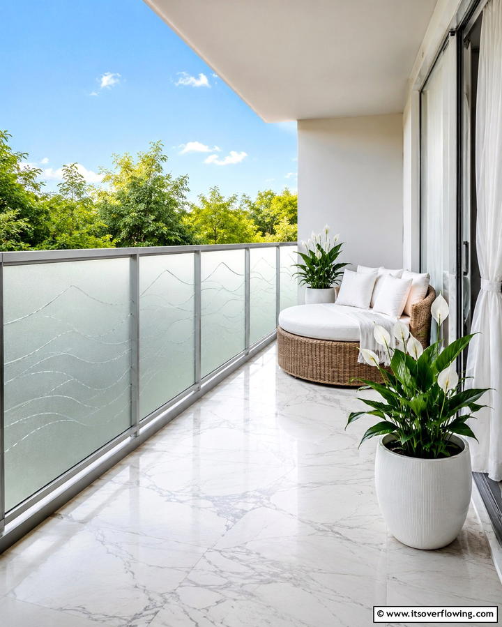 Frosted Glass Railings for Privacy - 25 Balcony Railing Design Ideas for Safety and Style