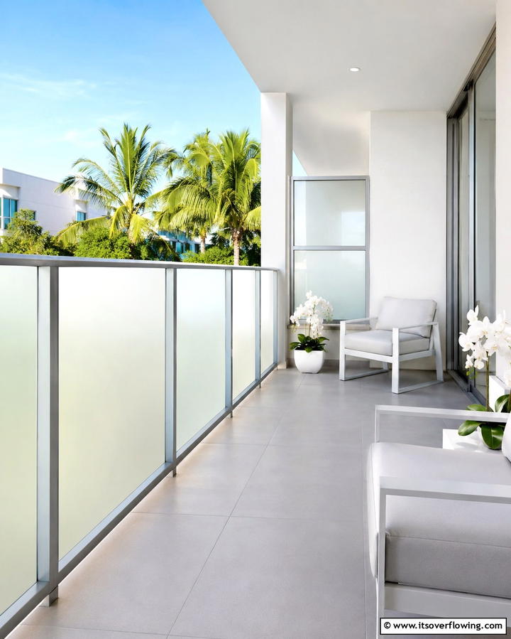 Frosted Glass Railings - 25 Balcony Railing Design Ideas for Safety and Style