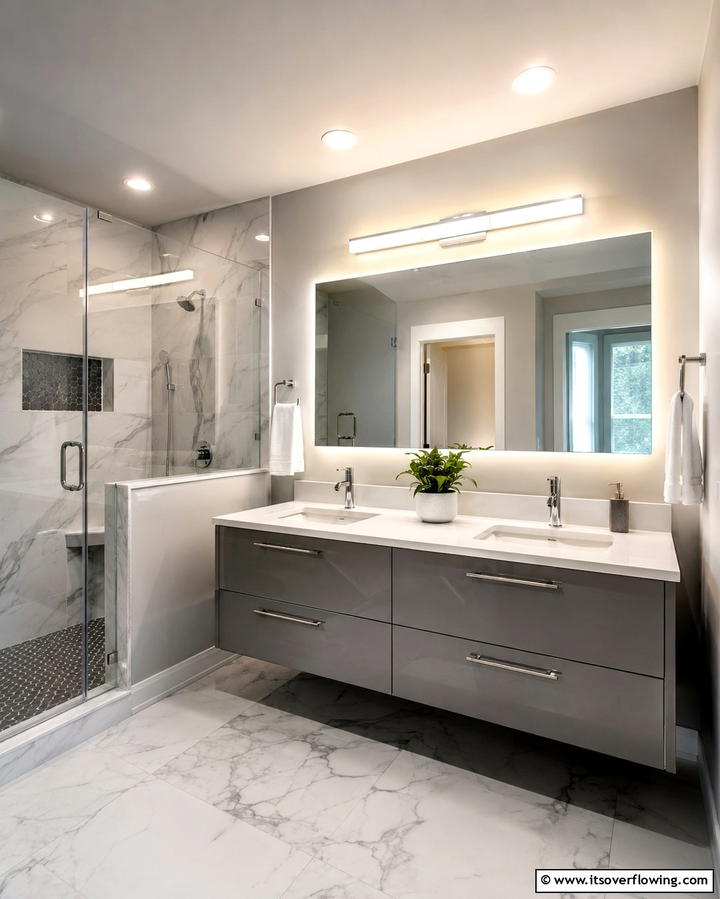 Frosted Glass Wall Lights - 25 Bathroom Lighting Ideas Over Mirror for Perfect Illumination