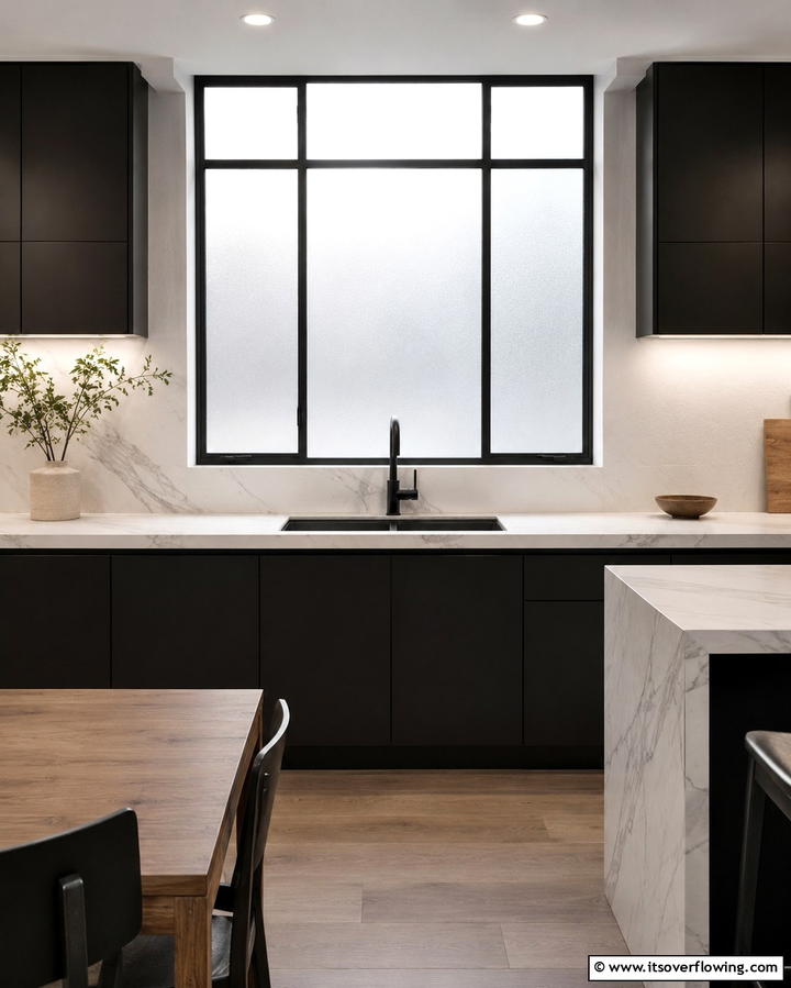 Frosted Glass Window for Privacy - 25 Kitchen Window Ideas Over Sink for Natural Light