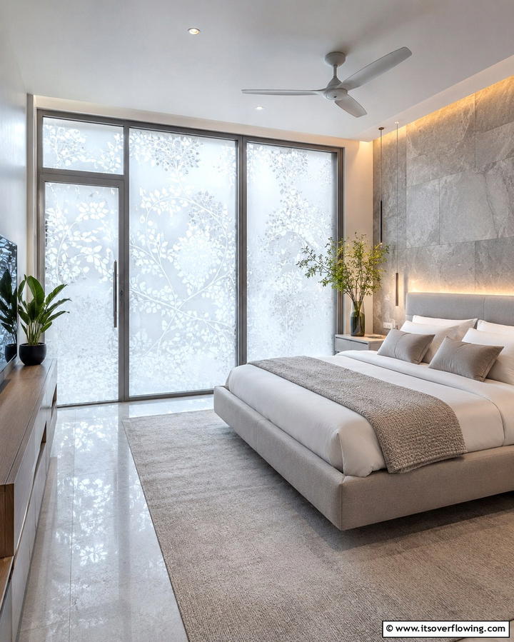 Frosted Glass Windows - 25 Bedroom Window Ideas to Enhance Your View