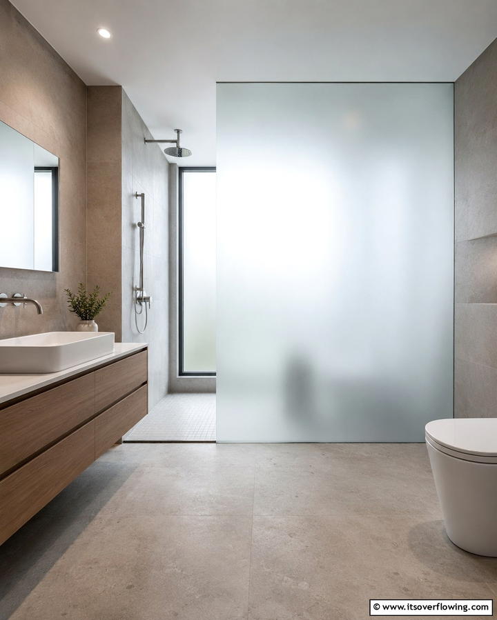 Frosted Glass for Privacy - 25 Scandinavian Bathroom Ideas for a Minimalist and Cozy Space