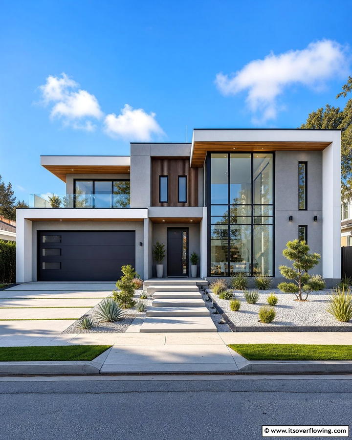 Frosted Gray Modernity - 21 Gray Exterior House Paint Ideas for Stunning Curb Appeal