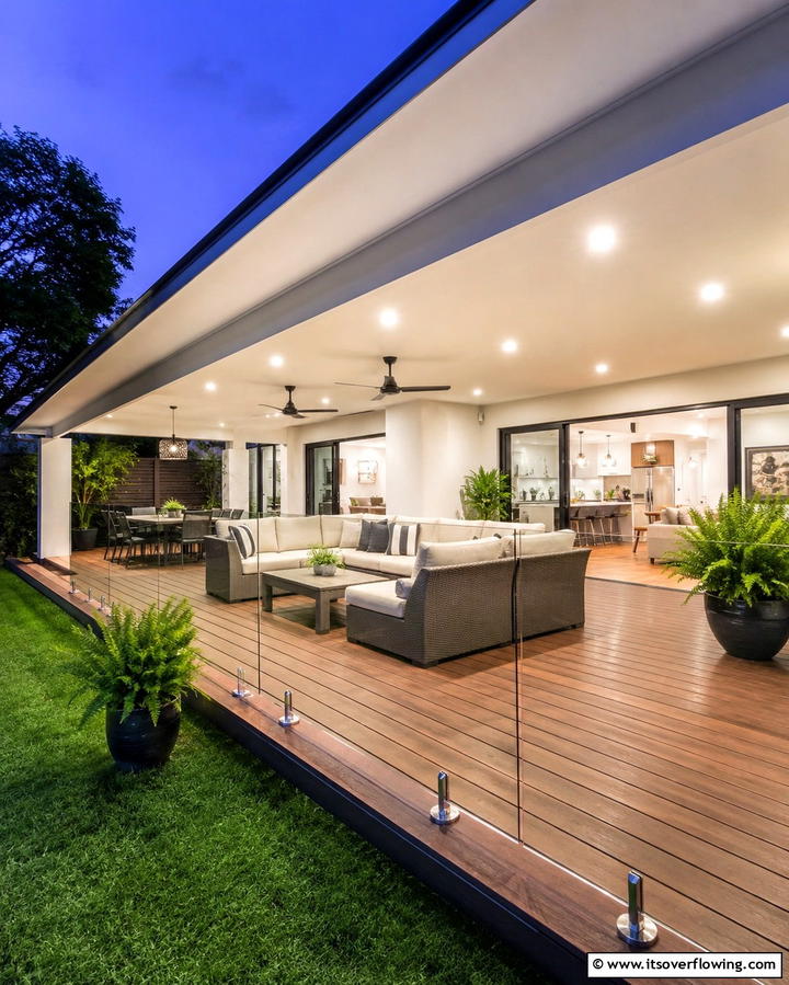 Frosted Lens Lights for Soft Illumination - 20 Soffit Lighting Ideas to Illuminate Your Home