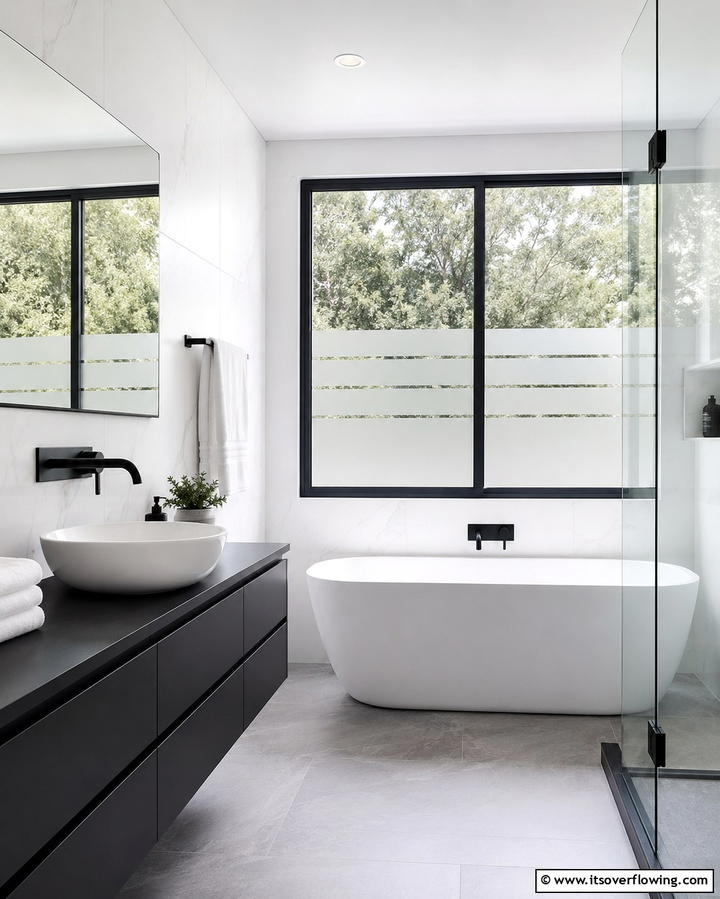 Frosted Privacy Bands - 20 Window Film Designs for Privacy and Style