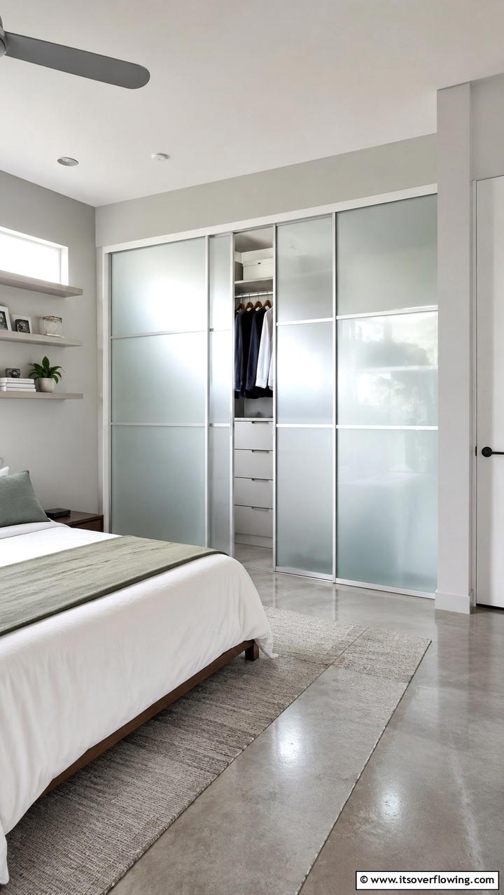Frosted Sliding Panel Door - 30 Closet Door Ideas to Enhance Style and Functionality