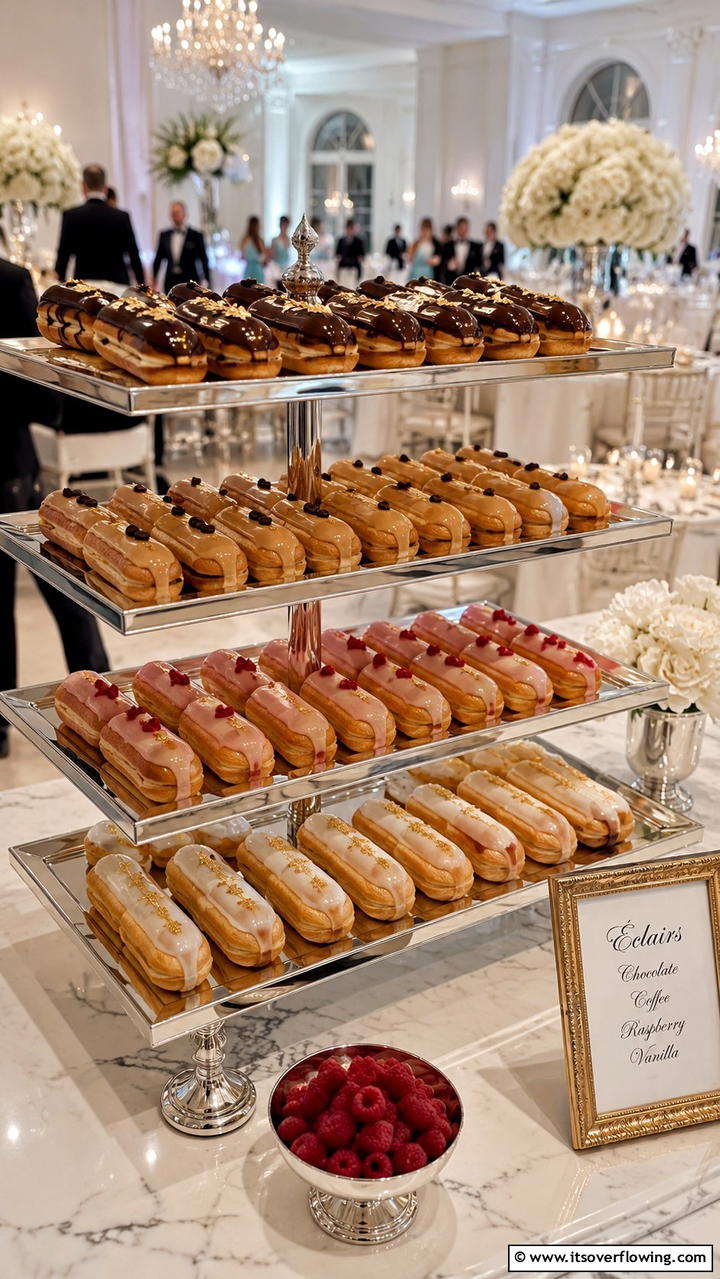 Frosted clair Display - 21 Delicious Wedding Dessert Ideas for a Sweet Celebration