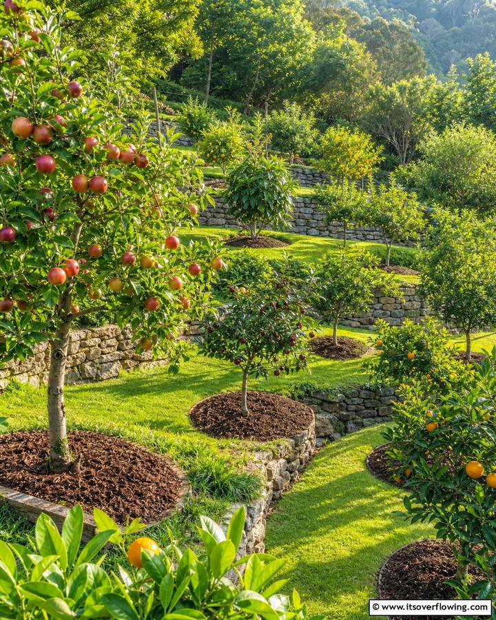 Fruit Tree Tiers for Long Term Rewards - 20 Hillside Terraced Garden Ideas for a Stunning Landscape