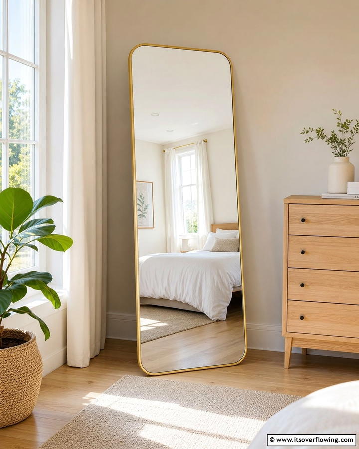 Full Length Mirror for Practicality and Style - 20 Bedroom Mirror Ideas to Reflect Your Style