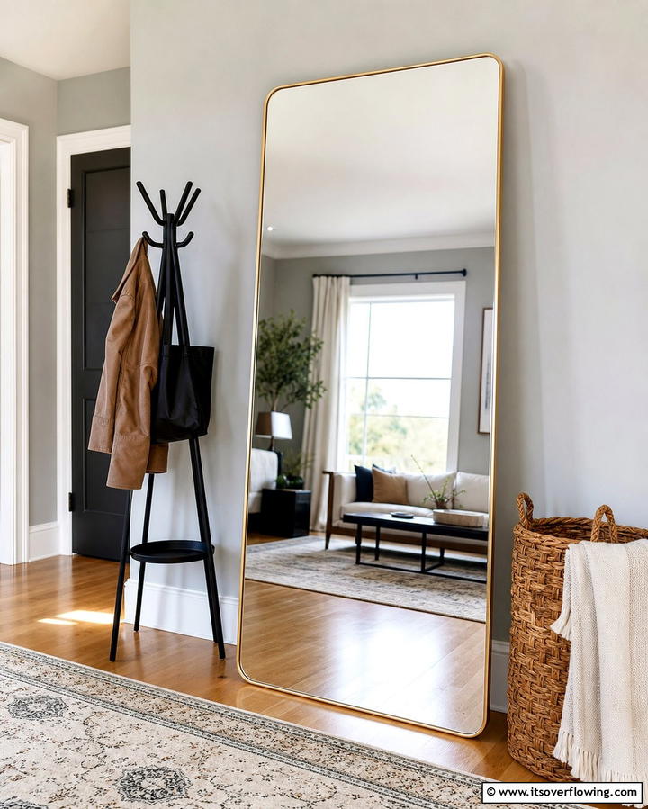 Full Length Mirror - 25 Hallway Mirror Ideas for Stylish and Functional Spaces
