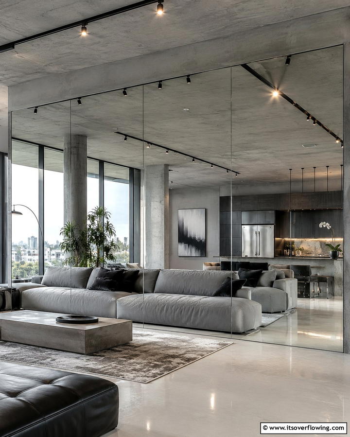 Full Wall Mirror for Maximum Impact - 25 Living Room Mirror Ideas to Brighten Your Space