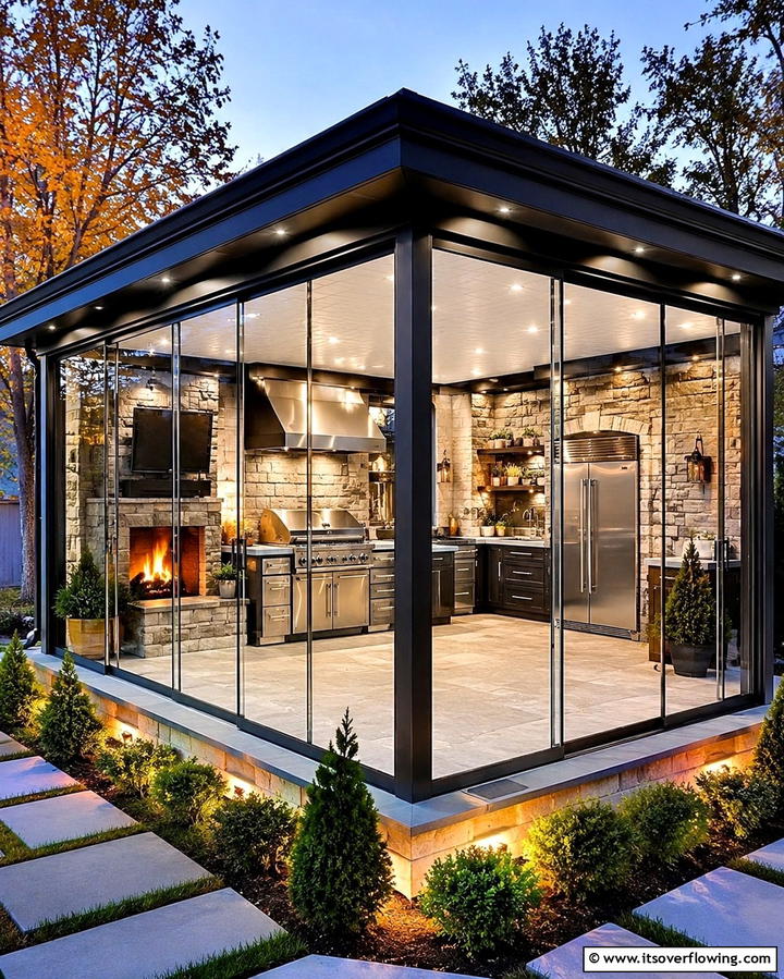 Fully Enclosed Gazebo Kitchen - 30 Outdoor Kitchen with Gazebo Ideas for All-Weather Cooking