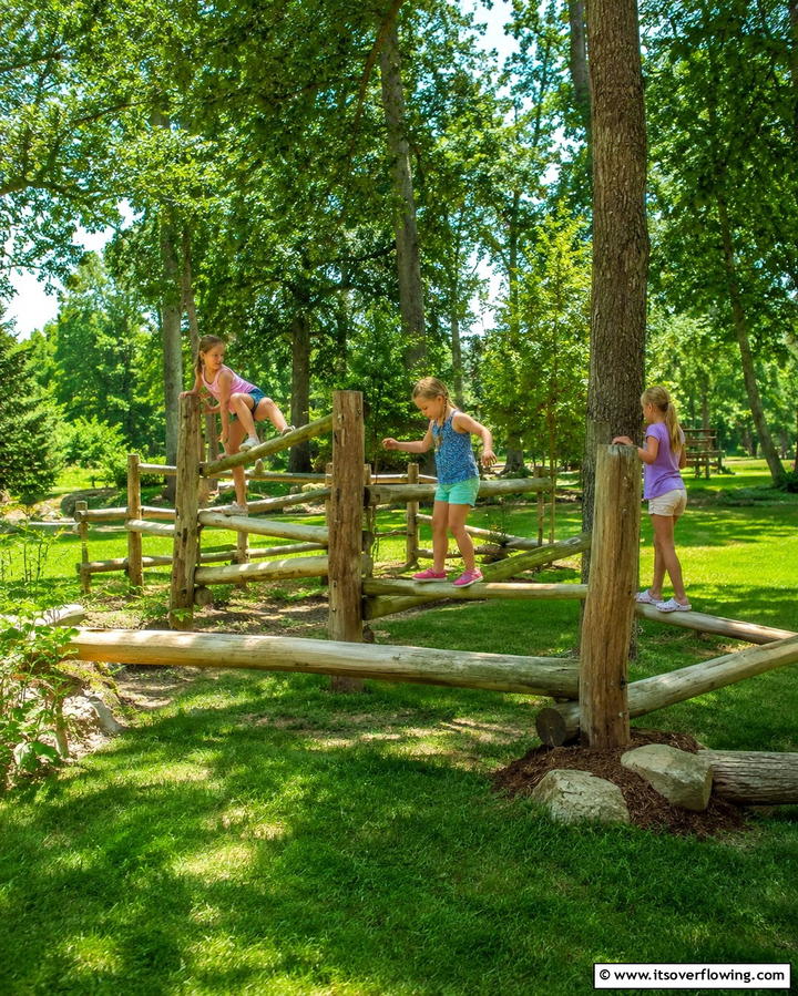 Fun Natural Play Structure - 30 Split Rail Fence Ideas for Rustic Outdoor Boundaries