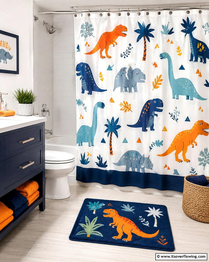 Fun Shower Curtains to Set the Theme - 25 Kids Bathroom Ideas for Fun and Functionality