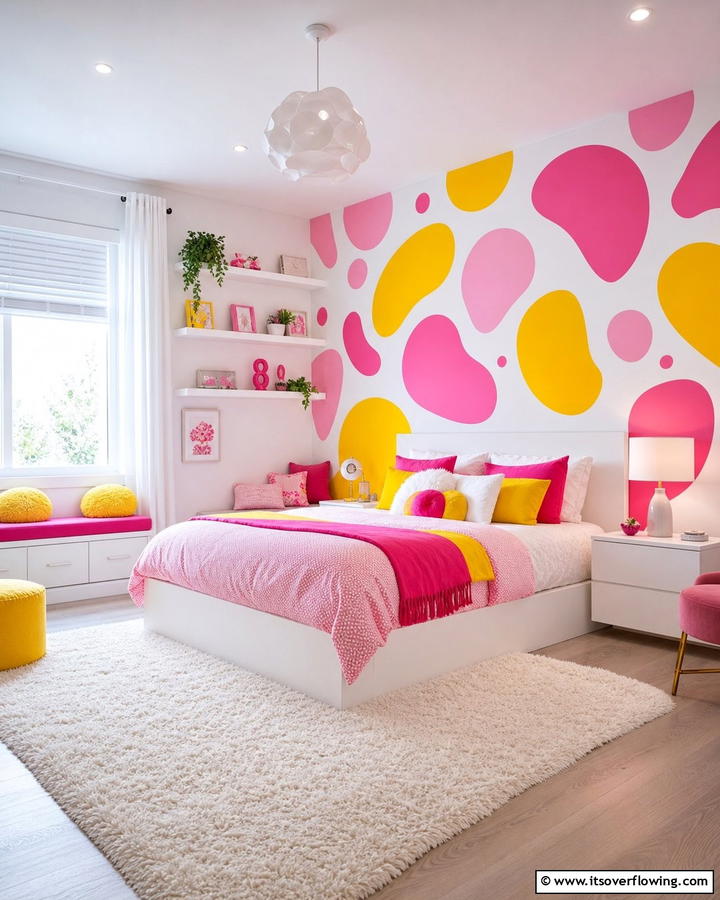 Fun Wall Decals - 30 Yellow and Pink Decor Ideas- Vibrant Home Accents