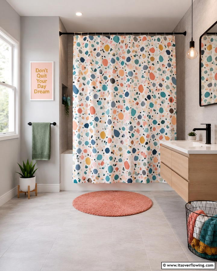 Fun and Quirky Shower Curtains - 25 Teen Bathroom Ideas for a Stylish and Functional Space