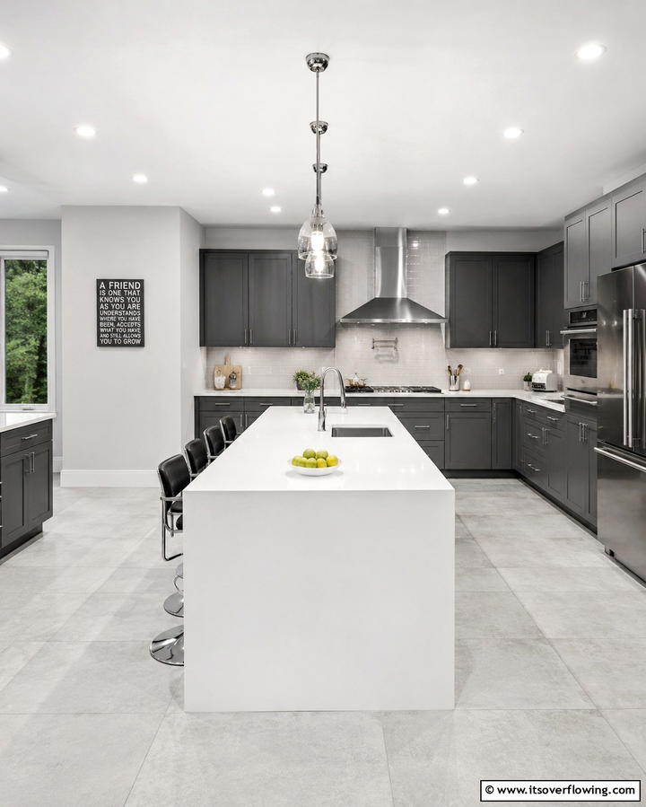 Functional Aesthetic Harmony - 30 Grey and White Kitchen Ideas for Timeless Monochromatic Design