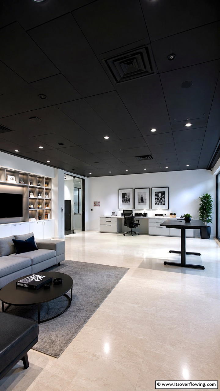 Functional Black Design - 30 Black Ceiling Ideas to Add Depth and Drama Above