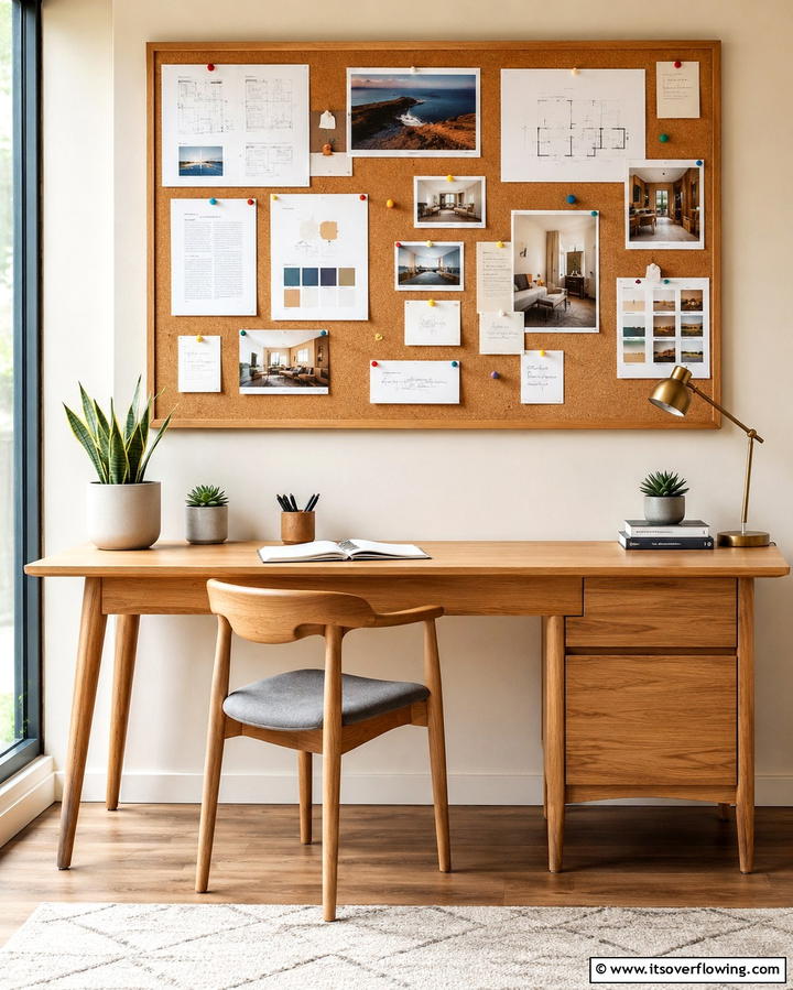Functional Corkboard Display - 25 Office Wall Decor Ideas to Inspire Creativity