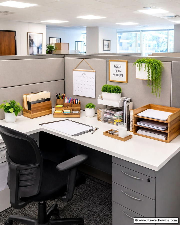 Functional Desk Organizers - 25 Cubicle Decor Ideas to Personalize Your Workspace
