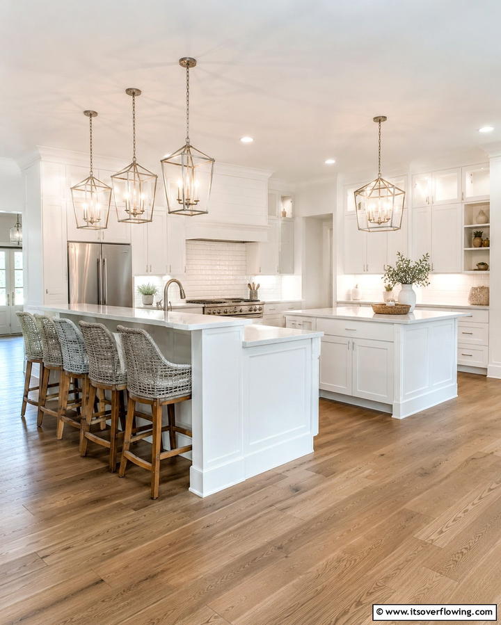 Functional Dual Level Islands - 25 Double Island Kitchen Ideas for Spacious Cooking