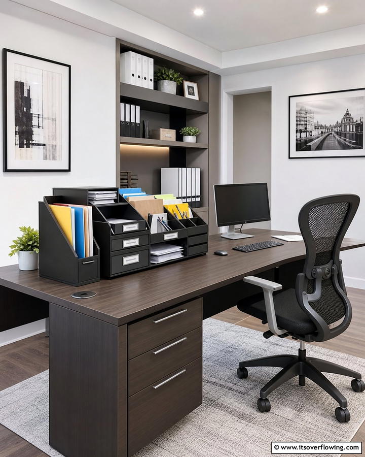 Functional File Organizer Design - 30 Desk Decor Ideas to Elevate Your Home Office
