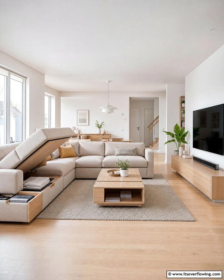 Functional Furniture - 21 Scandinavian Living Room Ideas for Airy Minimalism