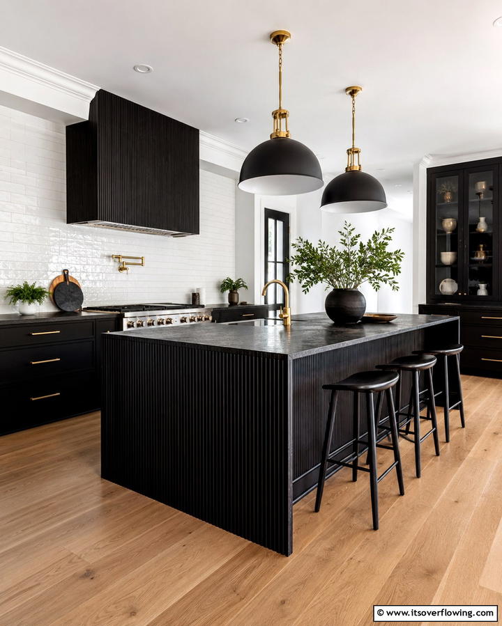 Functional Kitchen Layout - 30 Luxe Black, White, and Gold Kitchen Ideas for Elegant Spaces