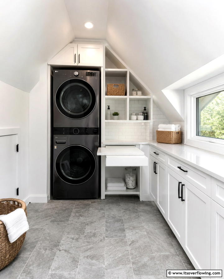 Functional Laundry Room - 25 Low Ceiling Small Attic Room Ideas for Cozy Living