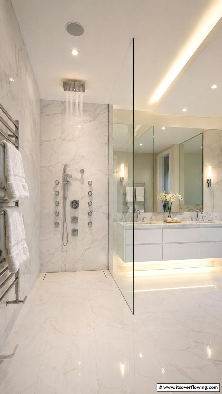 Functional Luxury - 30 Doorless Walk-In Shower Ideas for Modern Bathrooms