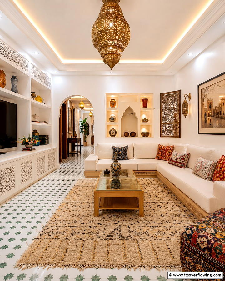 Functional Modern Touches - 30 Moroccan Living Room Ideas for Exotic Elegance