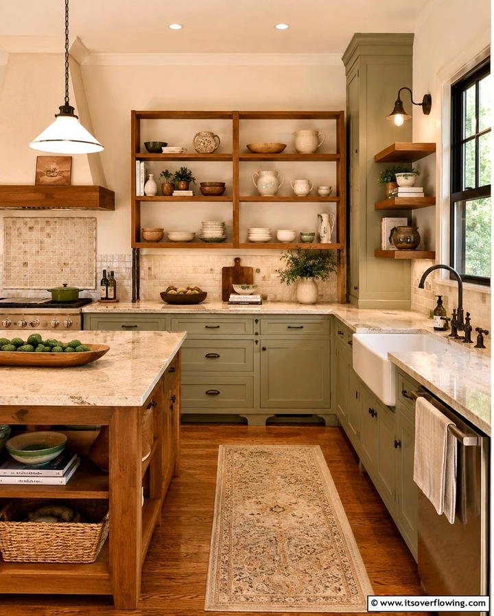 Functional Open Shelving - 25 Craftsman Kitchen Ideas for a Classic and Timeless Design