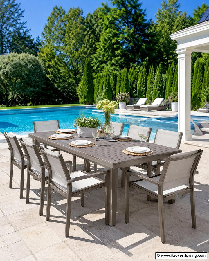 Functional Poolside Dining Tables - 25 Pool Furniture Ideas for a Relaxing Outdoor Oasis