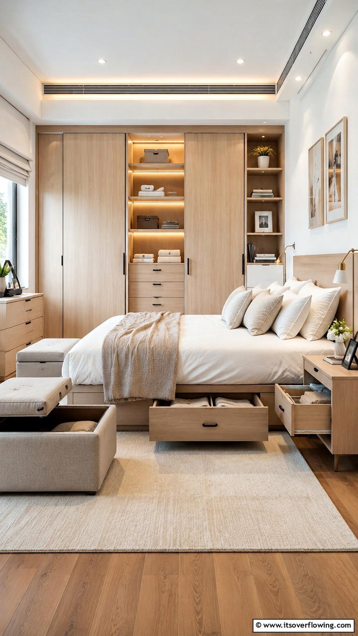 Functional Storage Solutions - 30 Bedroom Ideas For Couples- Romantic Retreat Inspiration