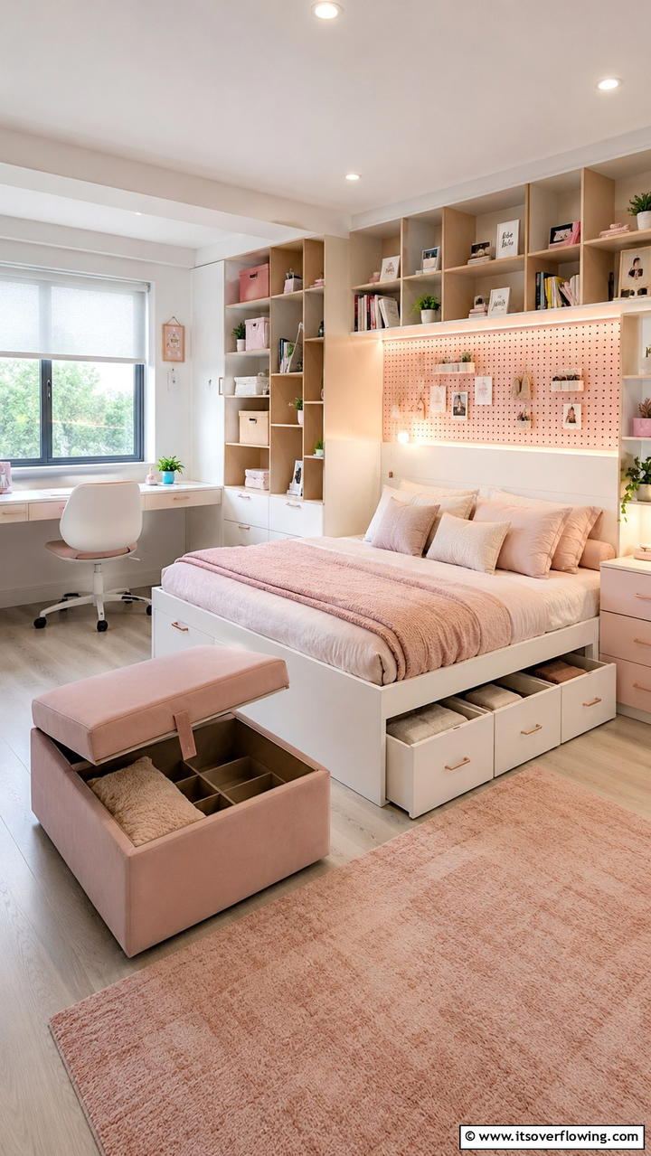 Functional Storage Solutions - 21 Trendy Teen Girl Bedroom Decor Ideas for Personal Style