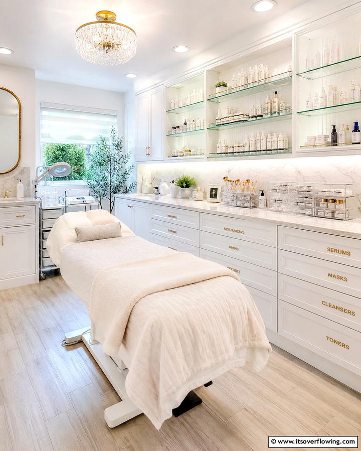 Functional Storage Solutions - 25 Esthetician Room Ideas for a Relaxing and Professional Space