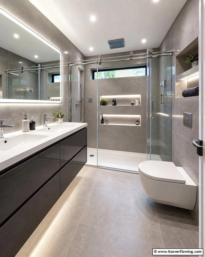 Functional Yet Chic Design - 21 Grey Tile Bathroom Ideas for Modern and Timeless Designs