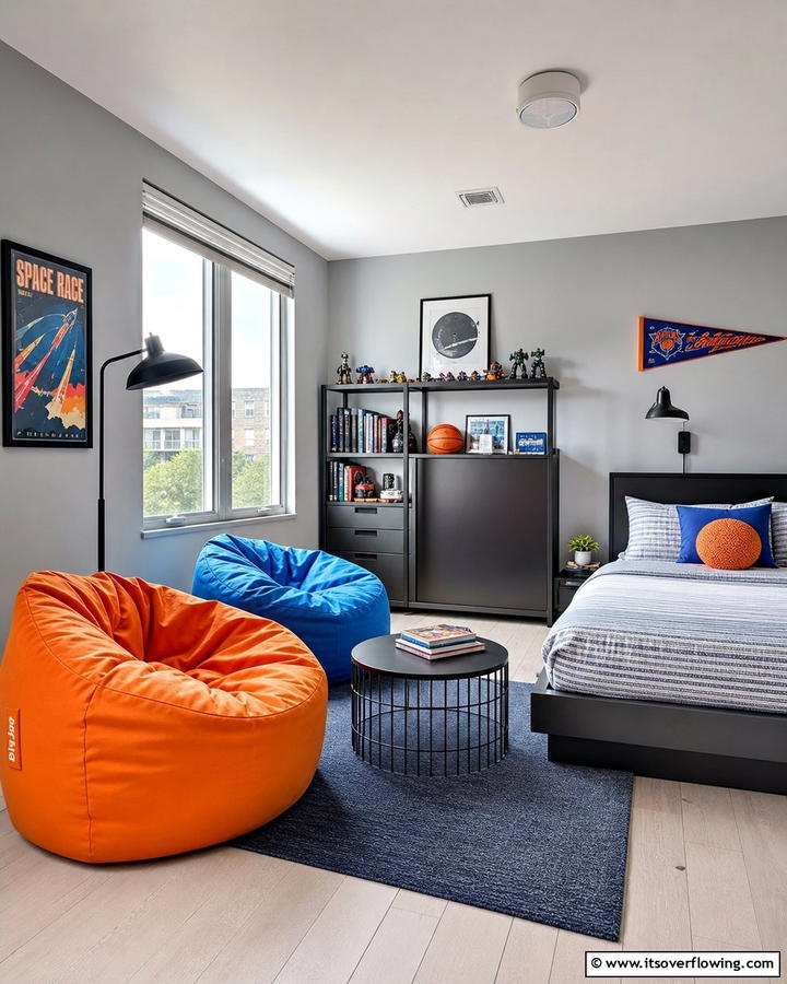 Funky Bean Bag Chairs - 30 1980s Bedroom Decor Ideas for a Retro-Inspired Space
