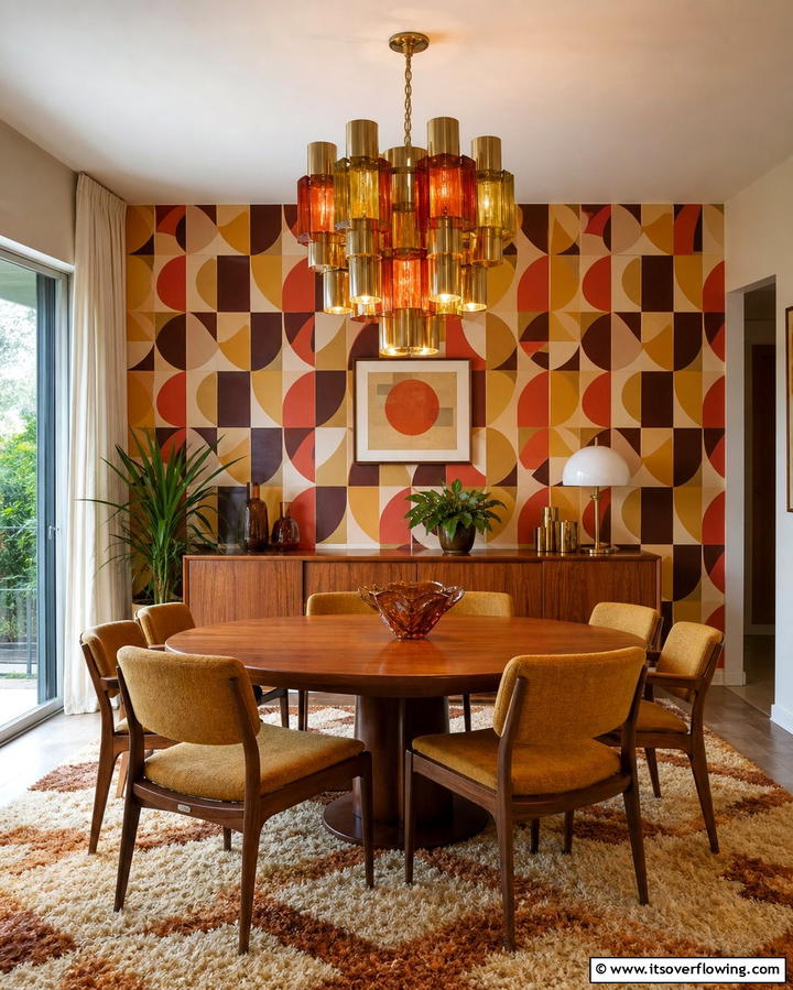 Funky Chandeliers - 25 70s Dining Room Design Ideas for Retro Charm