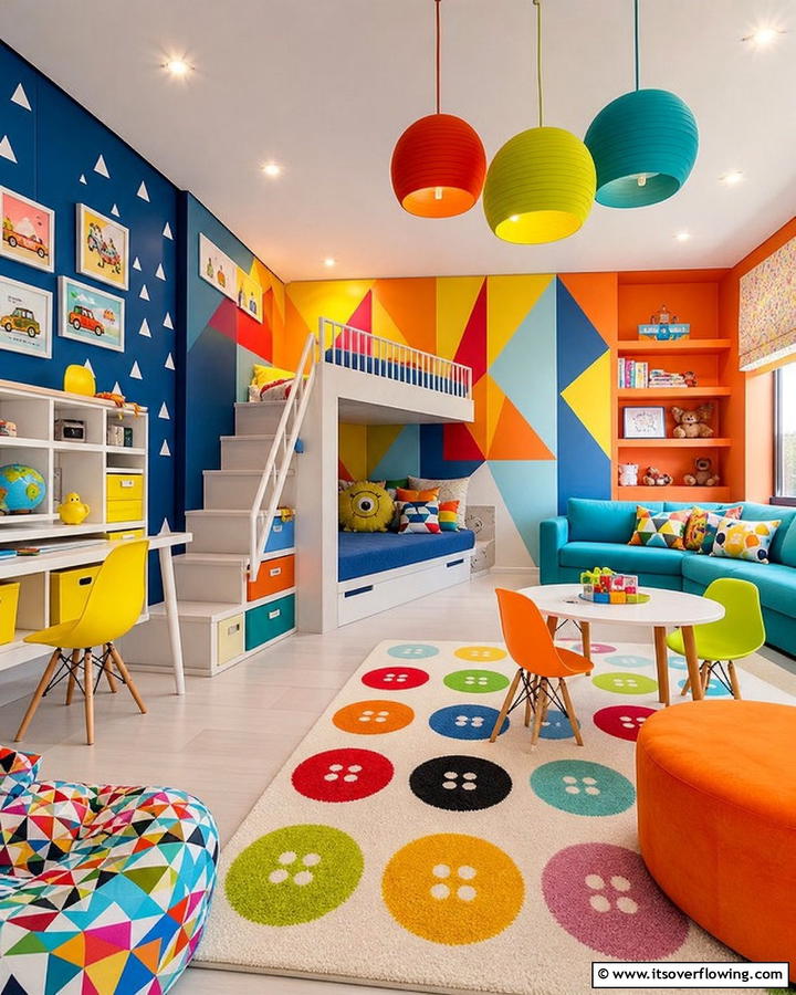 Funky Color Pop Decor - 21 Kids Room Ideas for Playful and Functional Spaces