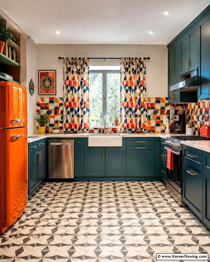 Funky Geometric Patterns - 30 Retro 70s Kitchen Ideas for a Funky Vintage Makeover