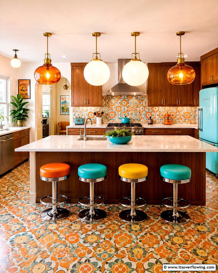 Funky Lighting Fixtures - 30 Retro 70s Kitchen Ideas for a Funky Vintage Makeover