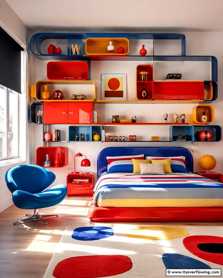Funky Shelving Units - 30 90s Bedroom Decor Ideas for Retro Rewind Style