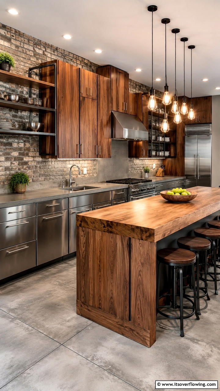 Fusion of Wood and Metal - 30 Eclectic Kitchen Ideas for Bold Design Lovers