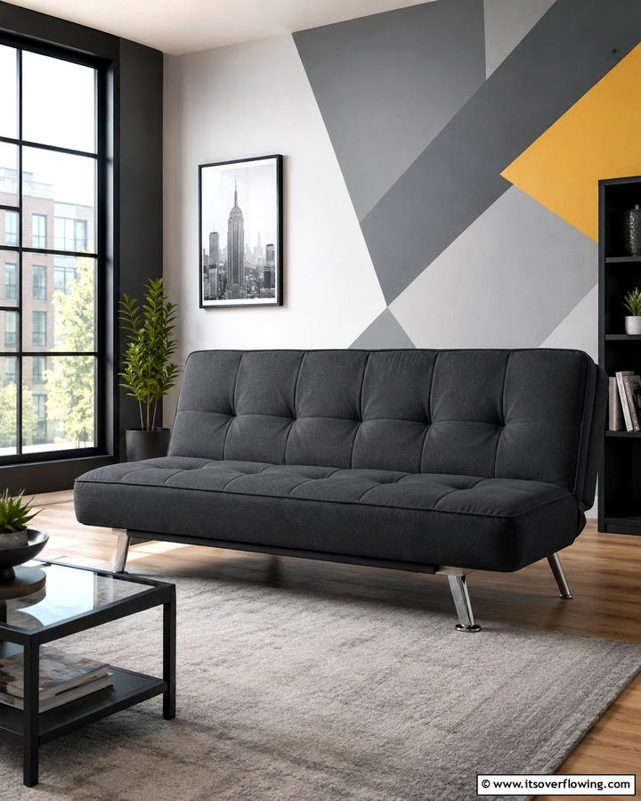 Futon Sofas for Dual Purpose Seating - 25 Man Cave Seating Ideas for Ultimate Comfort